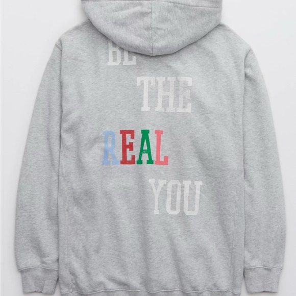 Aerie The Sweat Everyday Cozy Hoodie be the real you graphic sweatshirt size L - Picture 6 of 9